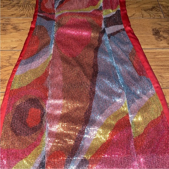 H&M Sequined szL Dress 10 Mini Short Iridescent Shiny Strapless Bling Colorful - Picture 3 of 11